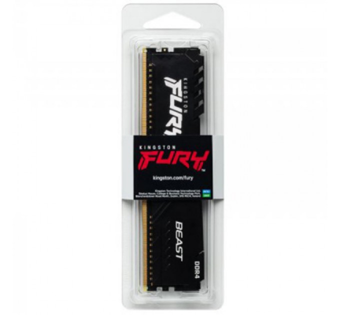 Kingston Fury (ex.HyperX) Модуль пам'яті для комп'ютера DDR4 16GB 2666 MHz FURY Beast Black Kingston Fury (ex.HyperX) (KF426C16BB/16)