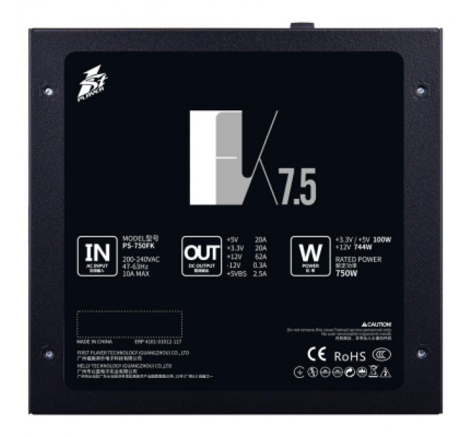 1stPlayer Блок живлення 1stPlayer 750W (PS-750FK)
