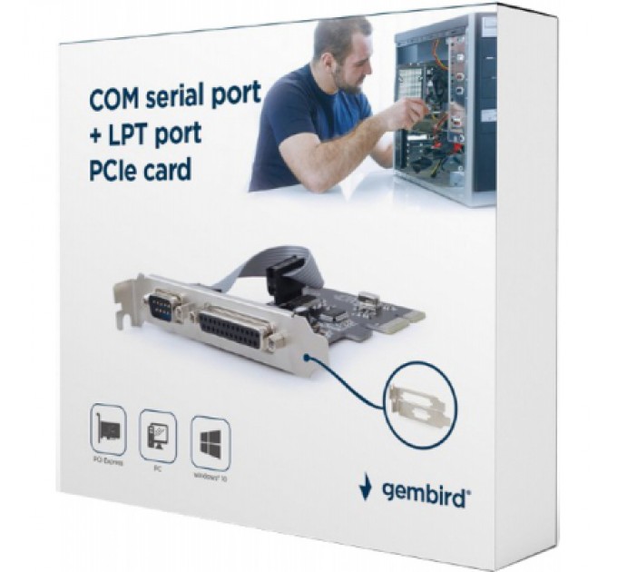 Gembird Контролер Gembird PCIe for COM and LPT low profile (PEX-COMLPT-01)
