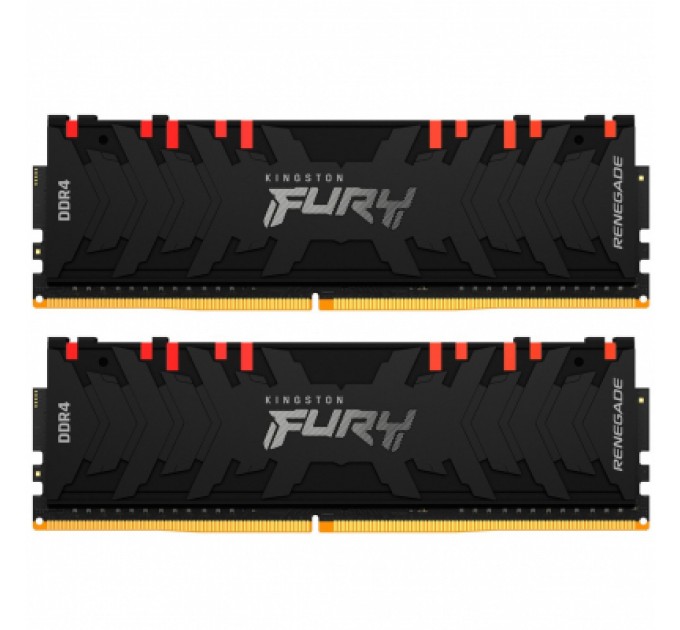 Kingston Fury (ex.HyperX) Модуль пам'яті для комп'ютера DDR4 16GB (2x8GB) 4000 MHz Renegade RGB Black Kingston Fury (ex.HyperX) (KF440C19RBAK2/16)