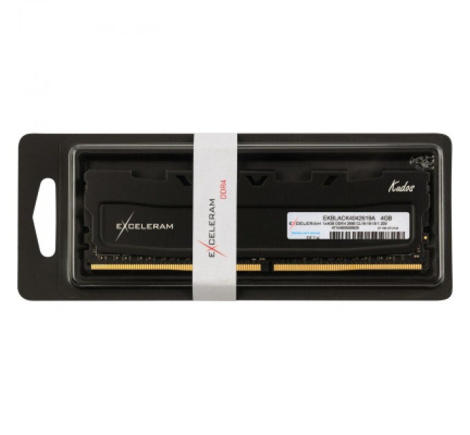 eXceleram Модуль пам'яті для комп'ютера DDR4 4GB 2666 MHz Black Kudos eXceleram (EKBLACK4042619A)