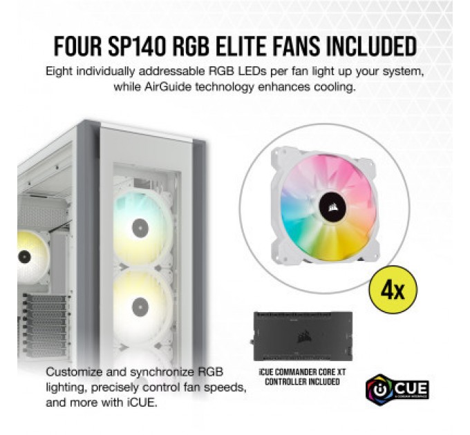 Corsair Корпус Corsair iCUE 7000X RGB Tempered Glass White (CC-9011227-WW)