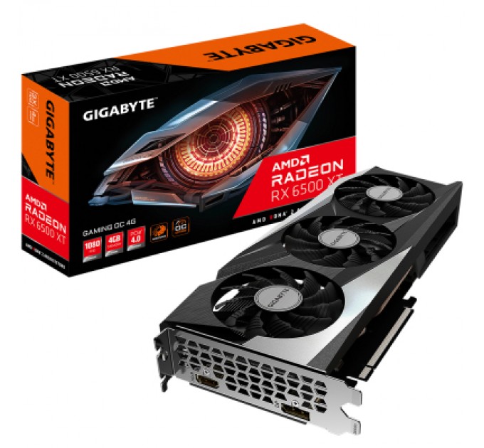 GIGABYTE Відеокарта GIGABYTE Radeon RX 6500 XT 4Gb GAMING OC (GV-R65XTGAMING OC-4GD)