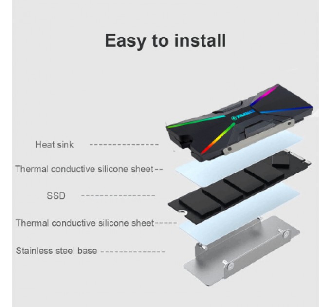 Xilence Радіатор охолодження Xilence M2SSD Cooler ARGB M2SSD.B.ARGB (XC401)