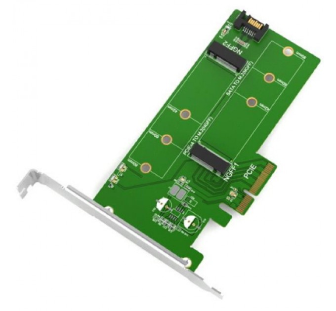 Maiwo Контролер Maiwo Multi-Size PCIex4 & SATA to M.2 (M-Key or B-key) KT015 SSD (45774)