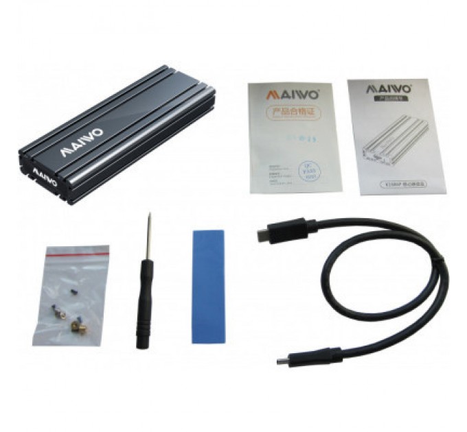 Maiwo Кишеня зовнішня Maiwo M.2 SSD NVMe (PCIe) — USB 3.1 Type-C (K1686P space grey)