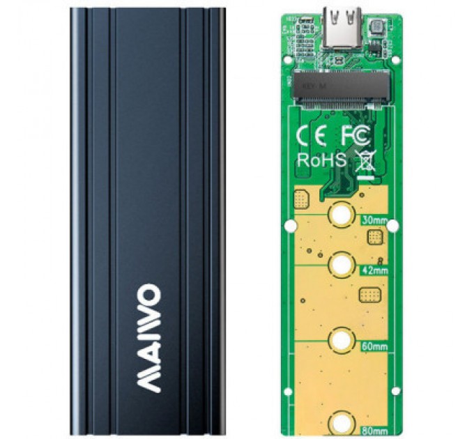 Maiwo Кишеня зовнішня Maiwo M.2 SSD NVMe (PCIe) — USB 3.1 Type-C (K1686P space grey)