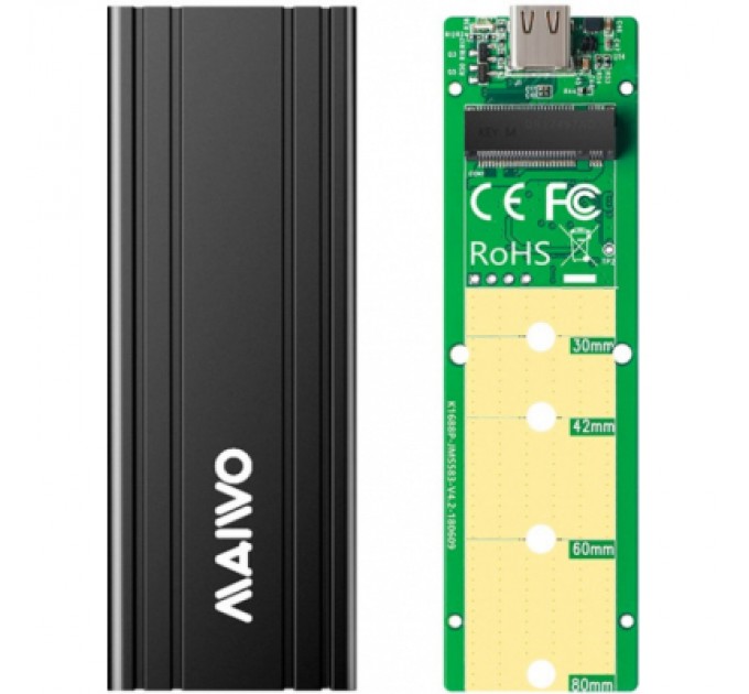 Maiwo Кишеня зовнішня Maiwo M.2 SSD NVMe (PCIe) USB3.1 GEN2 Type-C (K1686P)