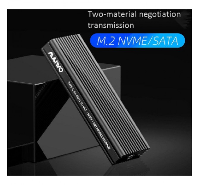 Maiwo Кишеня зовнішня Maiwo M.2 SSD NVMe/SATA combo USB3.1 GEN2 Type-C al. (K1687P2)
