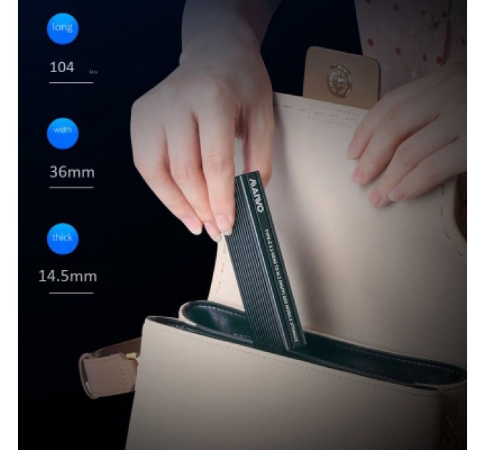 Maiwo Кишеня зовнішня Maiwo M.2 SSD NVMe/SATA combo USB3.1 GEN2 Type-C al. (K1687P2)