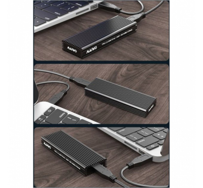 Maiwo Кишеня зовнішня Maiwo M.2 SSD NVMe/SATA combo USB3.1 GEN2 Type-C al. (K1687P2)