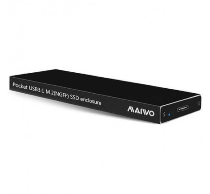 Maiwo Кишеня зовнішня Maiwo M.2 SSD (NGFF) SATA USB3.1 GEN2 Type-C al. (K16NC black)