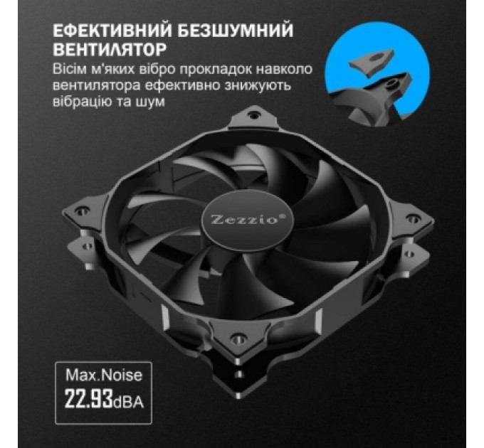 Zezzio Кулер до корпусу Zezzio ZA-120 3 in 1 Kit