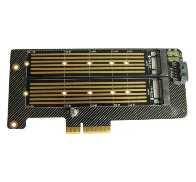 Dynamode Контролер Dynamode 2х M.2 NVMe M-Key /SATA B-key SSD to PCI-E 3.0 x4/ x8/ x16, (PCI-Ex4- 2xM.2 MB-key)
