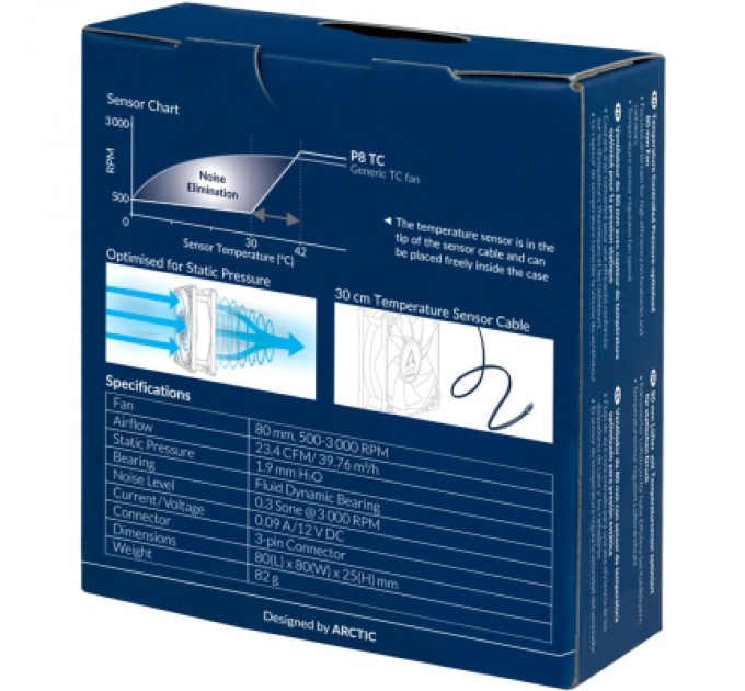 Arctic Кулер до корпусу Arctic P8 TC (ACFAN00140A)