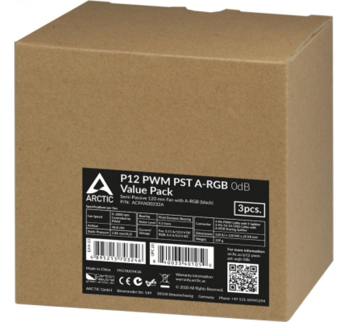 Arctic Кулер до корпусу Arctic P12 PWM PST A-RGB (ACFAN00232A)