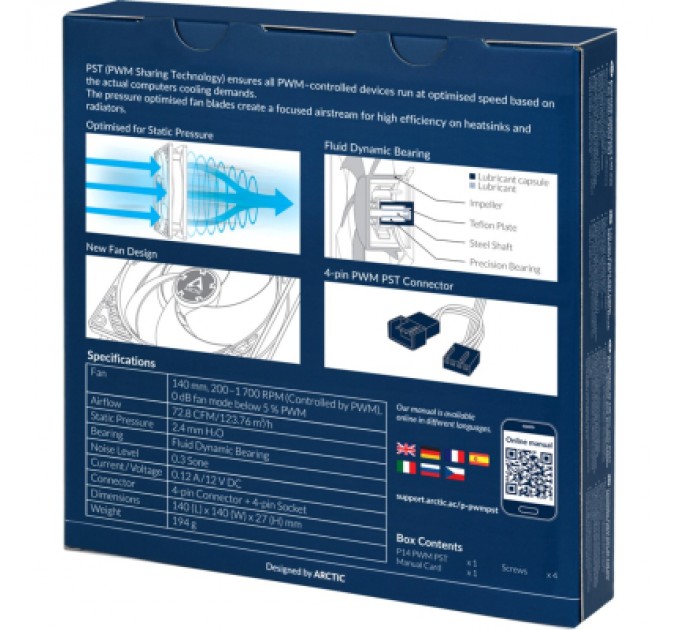 Arctic Кулер до корпусу Arctic P14 PWM PST (ACFAN00125A)