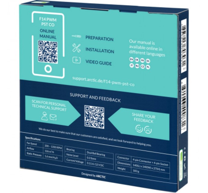 Arctic Кулер до корпусу Arctic F14 PWM PST CO (ACFAN00220A)
