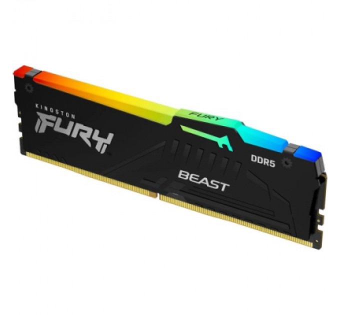 Kingston Fury (ex.HyperX) Модуль пам'яті для комп'ютера DDR5 16GB 5600 MHz Beast RGB AM5 Black Kingston Fury (ex.HyperX) (KF556C36BBEA-16)