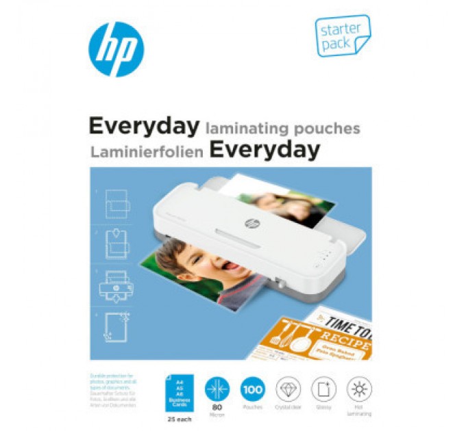 HP Плівка для ламінування HP Everyday Laminating Pouches, Starter Set, 80 Mic, 60 x 95, 100 pcs (25 x A (9158) (838144)