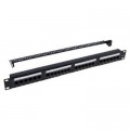 Kingda Патч-панель 19" 24xRJ-45 UTP cat.5e, 1U, with cable organizer Kingda (KD-PP07-UTP-C5e-24P)