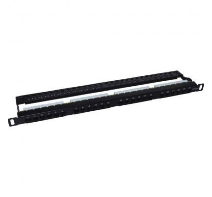 Kingda Патч-панель 19" 24xRJ-45 UTP cat.5e, 0.5U, with cable organizer Kingda (KD-PP46-UTP-C5e-24P-0.5U)