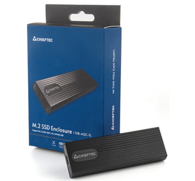 Chieftec Кишеня зовнішня Chieftec USB 3.2 Gen2 Type-C M.2 PCIe NVMe/SATA SSD (CEB-M2C-TL)