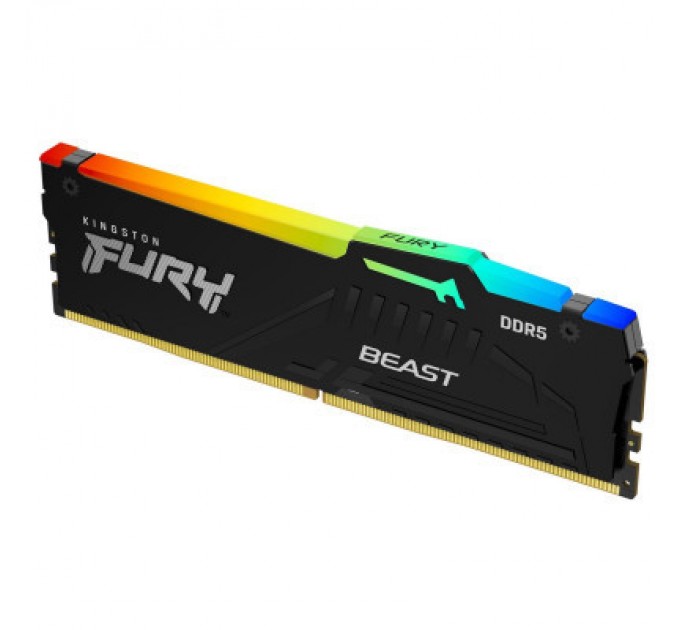 Kingston Fury (ex.HyperX) Модуль пам'яті для комп'ютера DDR5 16GB 5600 MHz FURY Beast RGB Kingston Fury (ex.HyperX) (KF556C40BBA-16)