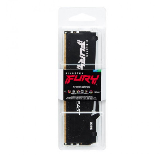 Kingston Fury (ex.HyperX) Модуль пам'яті для комп'ютера DDR5 16GB 5600 MHz FURY Beast RGB Kingston Fury (ex.HyperX) (KF556C40BBA-16)