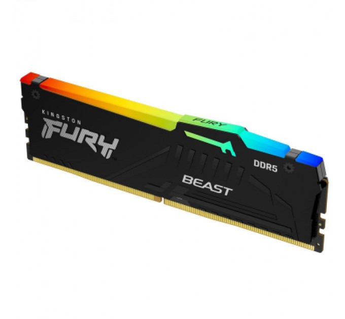 Kingston Fury (ex.HyperX) Модуль пам'яті для комп'ютера DDR5 16GB 6000 MHz FURY Beast RGB Kingston Fury (ex.HyperX) (KF560C40BBA-16)