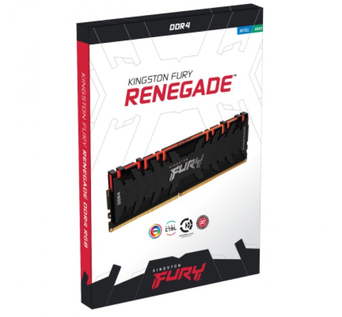 Kingston Fury (ex.HyperX) Модуль пам'яті для комп'ютера DDR4 16GB (2x8GB) 4600 MHz FURY Renegade RGB Black Kingston Fury (ex.HyperX) (KF446C19RBAK2/16)
