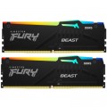 Kingston Fury (ex.HyperX) Модуль пам'яті для комп'ютера DDR5 16GB (2x8GB) 5600 MHz Beast RGB Kingston Fury (ex.HyperX) (KF556C40BBAK2-16)