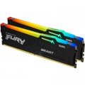 Kingston Fury (ex.HyperX) Модуль пам'яті для комп'ютера DDR5 64GB (2x32GB) 4800 MHz FURY Beast RGB Kingston Fury (ex.HyperX) (KF548C38BBAK2-64)