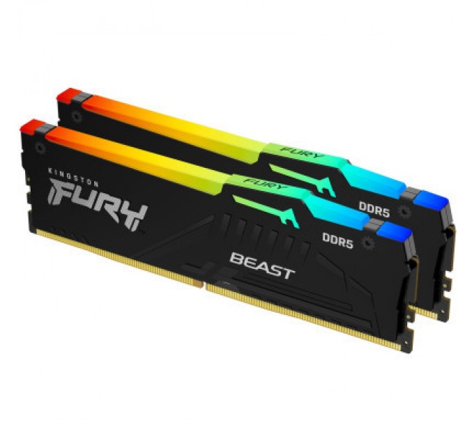 Kingston Fury (ex.HyperX) Модуль пам'яті для комп'ютера DDR5 32GB 5200 MHz Beast RGB Kingston Fury (ex.HyperX) (KF552C40BBA-32)