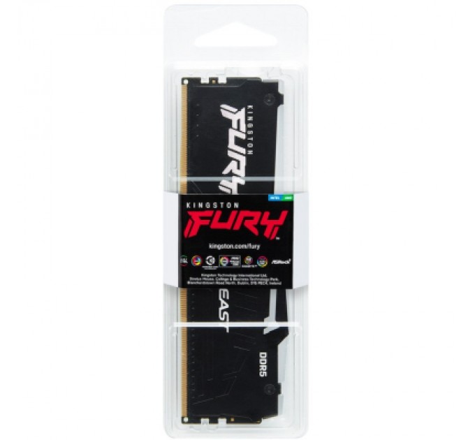 Kingston Fury (ex.HyperX) Модуль пам'яті для комп'ютера DDR5 32GB 5600 MHz Beast RGB XMP Kingston Fury (ex.HyperX) (KF556C40BBA-32)