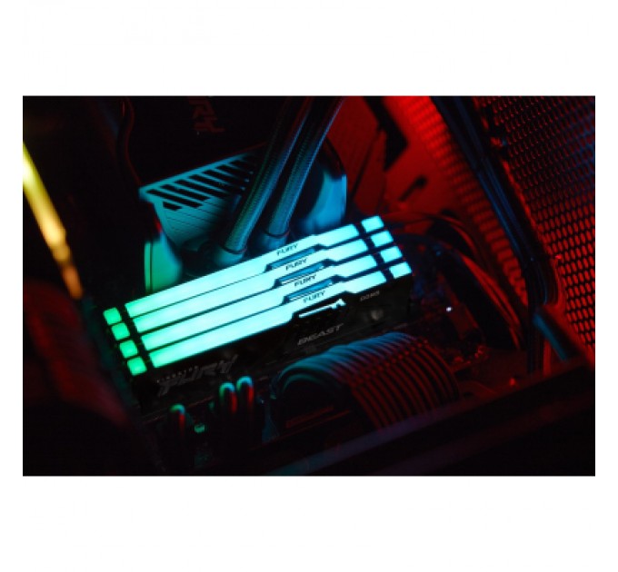 Kingston Fury (ex.HyperX) Модуль пам'яті для комп'ютера DDR5 32GB 5600 MHz Beast RGB XMP Kingston Fury (ex.HyperX) (KF556C40BBA-32)