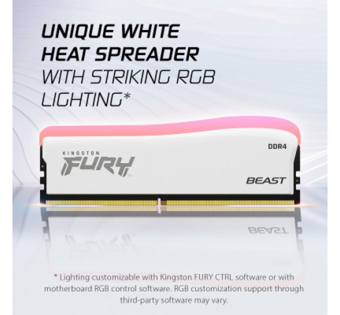 Kingston Fury (ex.HyperX) Модуль пам'яті для комп'ютера DDR4 16GB 3200 MHz Beast White RGB SE Kingston Fury (ex.HyperX) (KF432C16BWA/16)