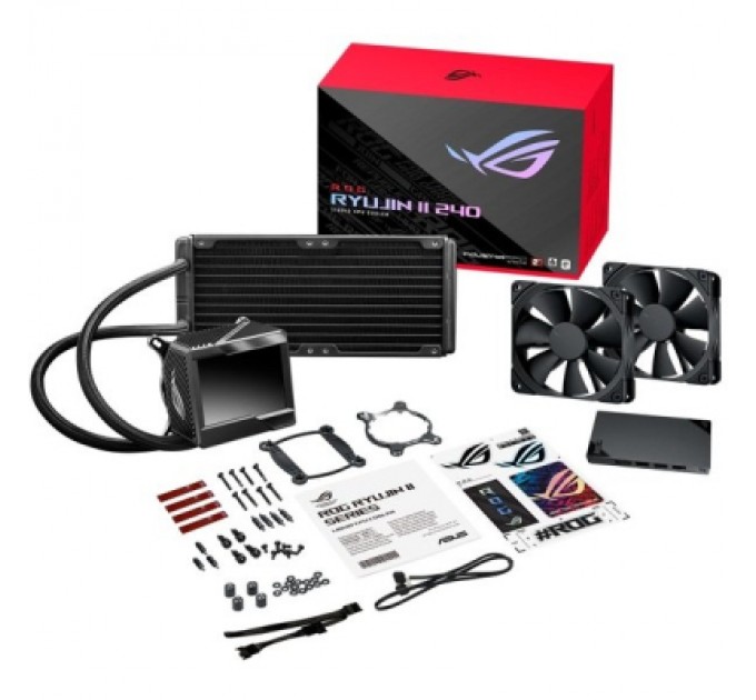 ASUS Система рідинного охолодження ASUS ROG RYUJIN II 240 LGA 115x,1700, 2011, 2011-3, 2066AMD AM4, TR4* OLED-дисплей вентил (90RC00A0-M0UAY0)