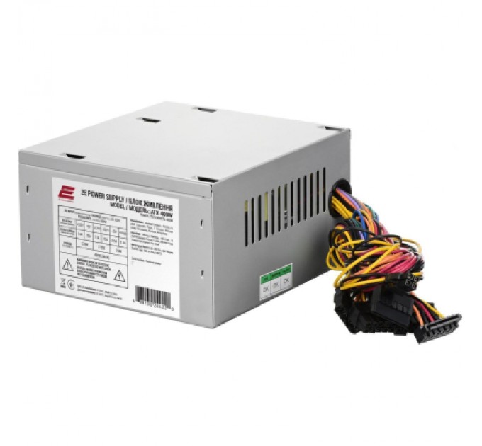 2E Блок живлення 2E ATX400 (400W), 120mm, 1xMB 24pin(20+4), 1xCPU 4pin, 1xMolex, 3xSATA, Bulk (2EATX400)