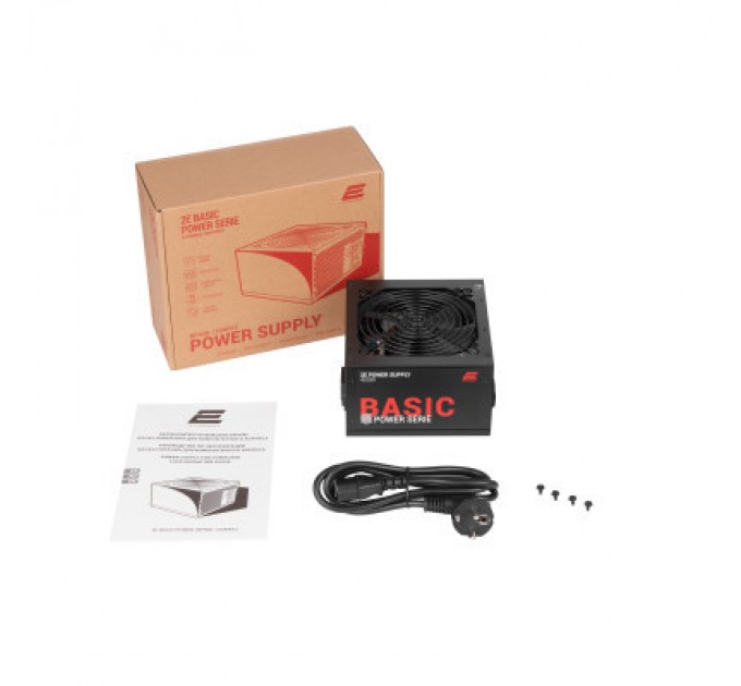2E Блок живлення 2E BASIC POWER (400W), 80, 120mm, 1xMB 24pin(20+4), 1xCPU 8pin(4+4), 3xMolex, 4xSATA, 1xPCIe 8pin( (2E-BP400-120APFC)