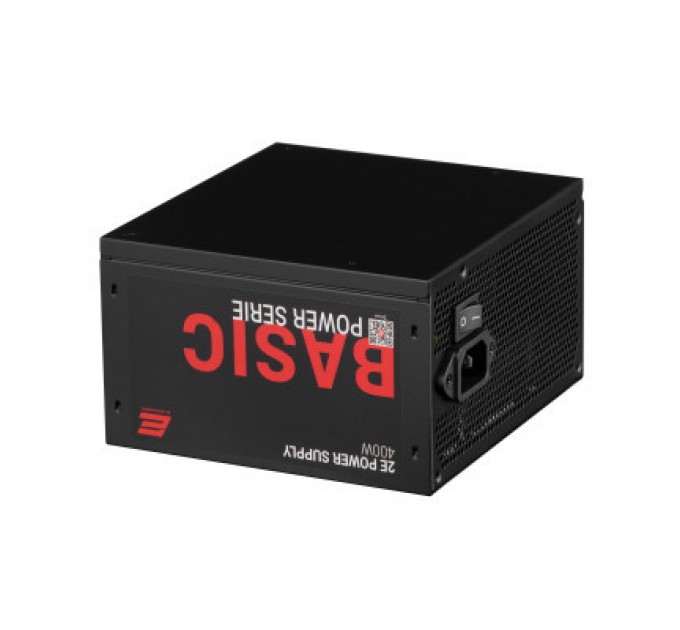 2E Блок живлення 2E BASIC POWER (400W), 80, 120mm, 1xMB 24pin(20+4), 1xCPU 8pin(4+4), 3xMolex, 4xSATA, 1xPCIe 8pin( (2E-BP400-120APFC)