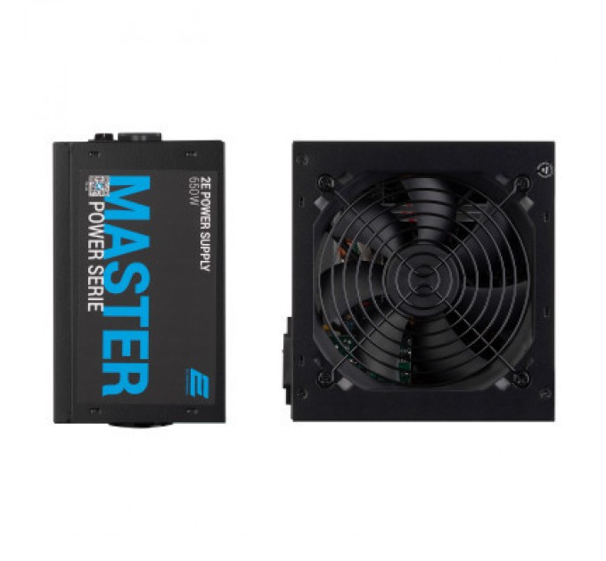2E Блок живлення 2E MASTER POWER (650W), >80, 80+ White, 120mm, 1xMB 24pin(20+4), 1xCPU 8pin(4+4), 3xMolex, 5xSATA, (2E-MP650-120APFC)