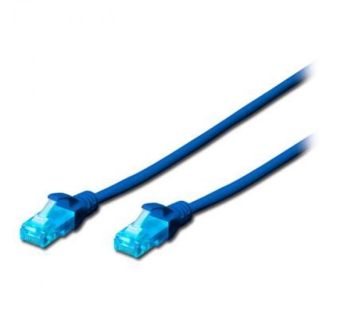 Digitus Патч-корд 1м, UTP, cat.5e, AWG 26/7, CCA, PVC, blue Digitus (DK-1512-010/B)