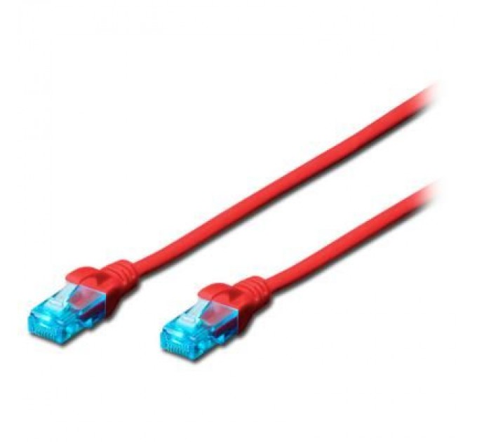 Digitus Патч-корд 1м, UTP, cat.5e, AWG 26/7, CCA, PVC, red Digitus (DK-1512-010/R)