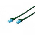 Digitus Патч-корд 2м, UTP, cat.5e, AWG 26/7, CCA, PVC, green Digitus (DK-1512-020/G)