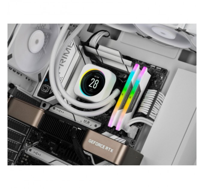Corsair Модуль пам'яті для комп'ютера DDR5 32GB (2x16GB) 6000 MHz Vengeance RGB White Corsair (CMH32GX5M2B6000C40W)