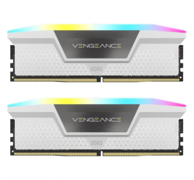 Corsair Модуль пам'яті для комп'ютера DDR5 32GB (2x16GB) 6000 MHz Vengeance RGB White Corsair (CMH32GX5M2B6000C40W)