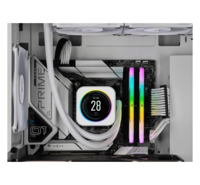 Corsair Модуль пам'яті для комп'ютера DDR5 32GB (2x16GB) 6000 MHz Vengeance RGB White Corsair (CMH32GX5M2B6000C40W)