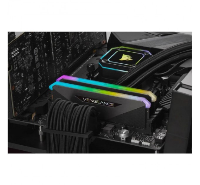 Corsair Модуль пам'яті для комп'ютера DDR5 64GB (2x32GB) 5600 MHz Vengeance RGB Black Corsair (CMH64GX5M2B5600C36)