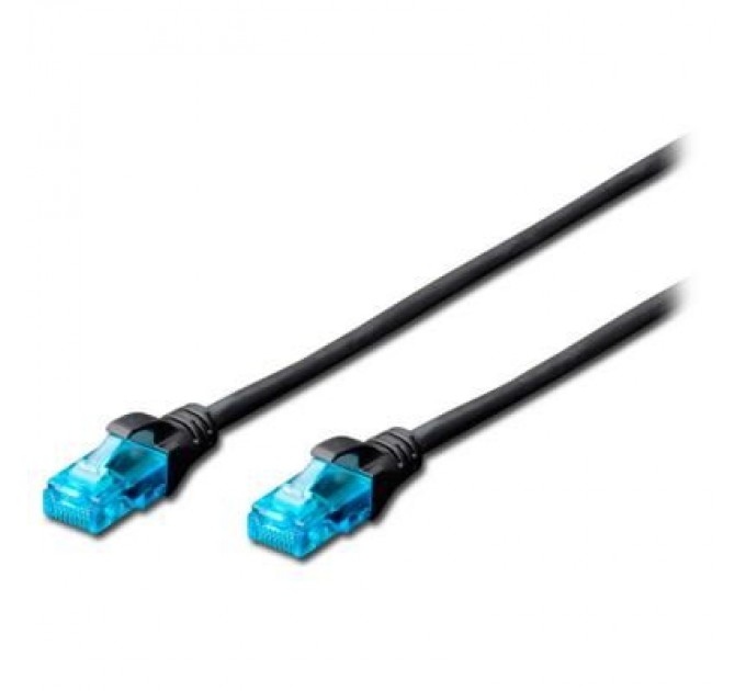 Digitus Патч-корд 3м, UTP, cat.5e, AWG 26/7, CCA, PVC, black Digitus (DK-1512-030/BL)